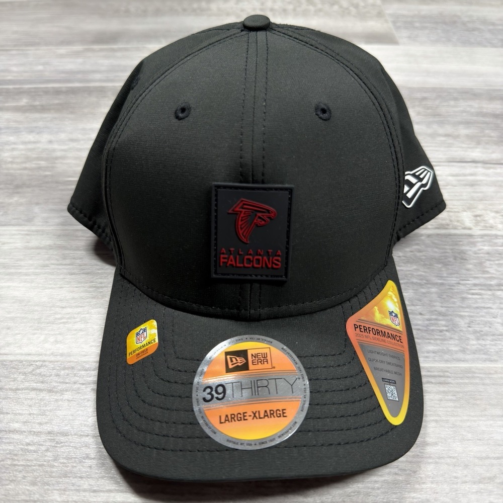 New Era Atlanta Falcons 2025 Sideline 39THIRTY Flex Men's Hat L/XL Cap Black New